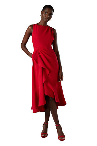 Women's Waterfall Crepe Midi Dress | Macy's