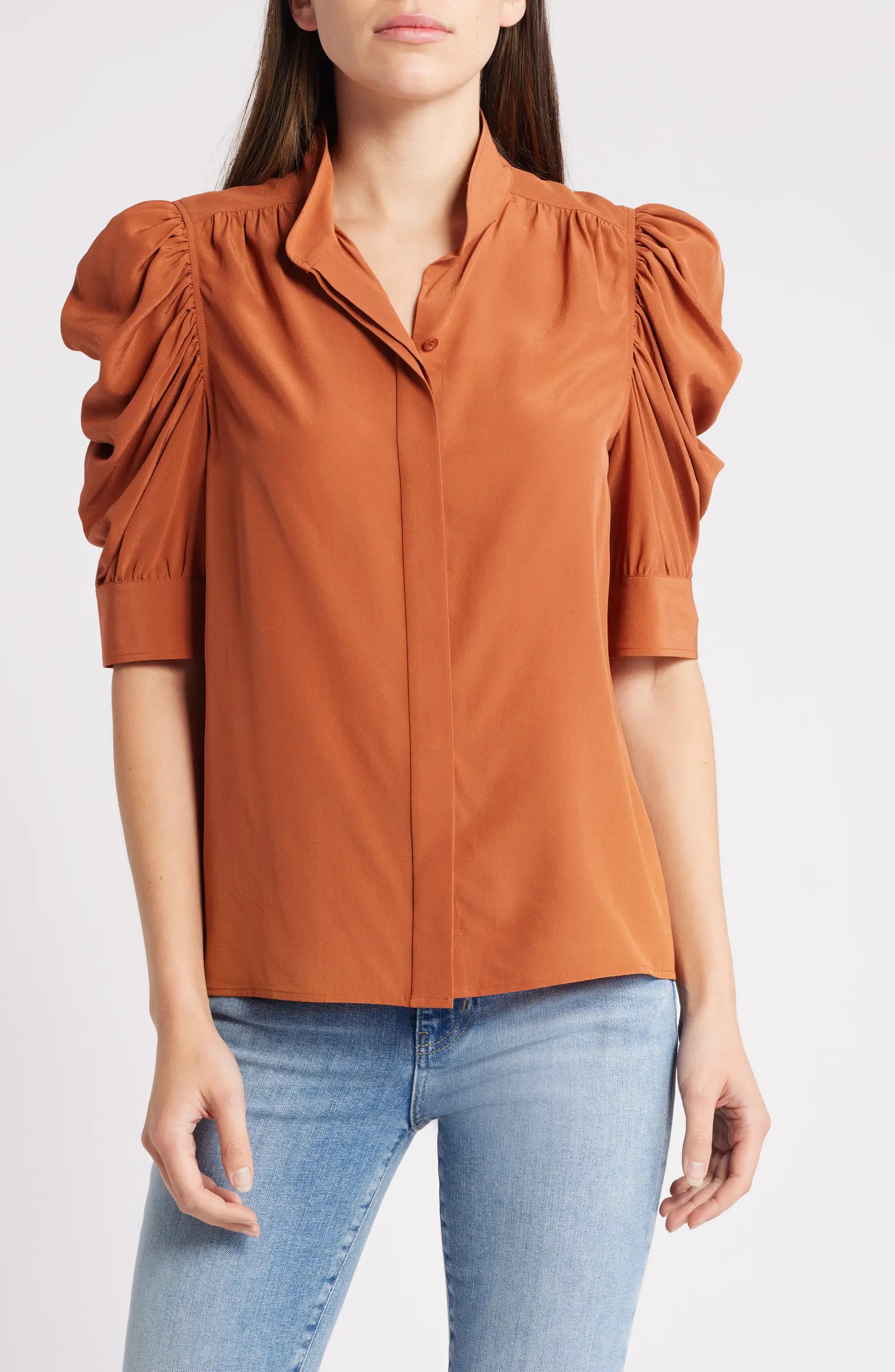 Gillian Puff Sleeve Silk Blouse | Nordstrom