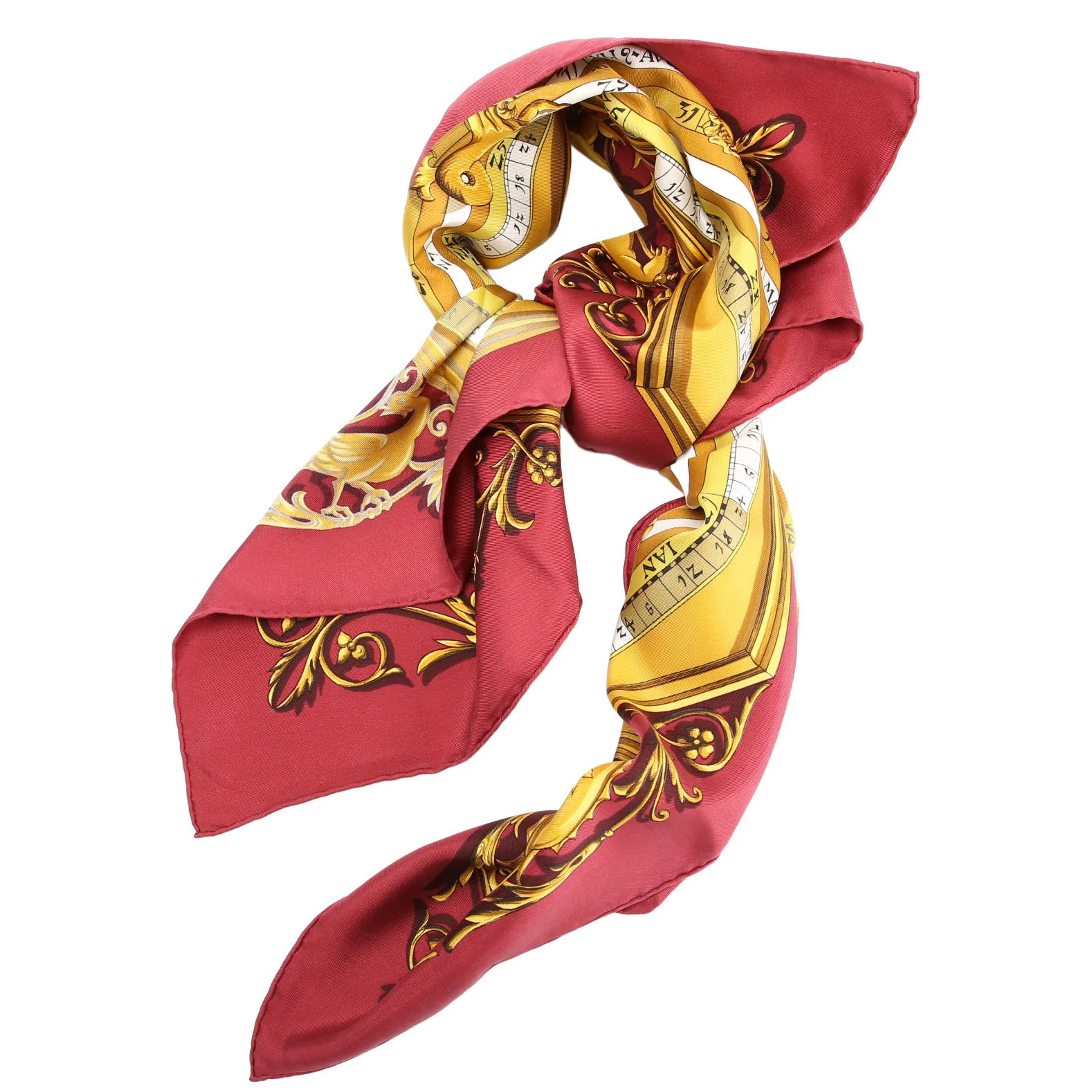 Astrologie 90CM Silk Scarf Red/Gold | Keeks Designer Handbags