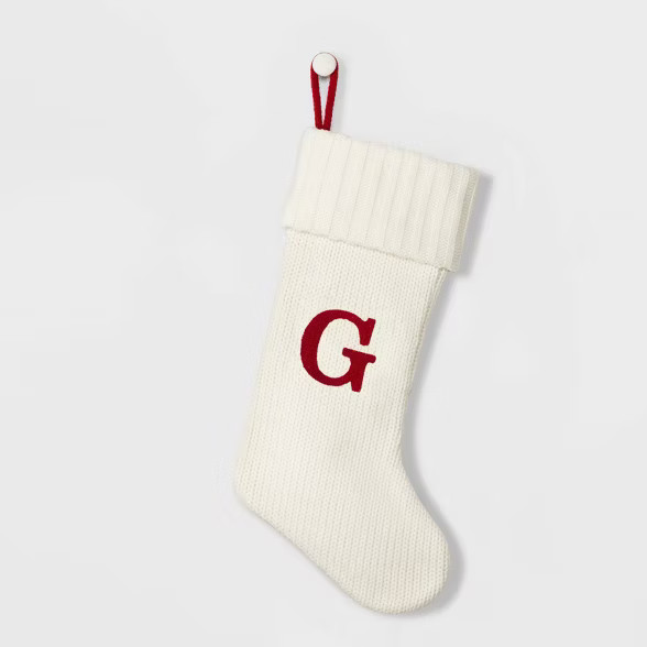 Knit Monogram Christmas Stocking White - Wondershop™ | Target