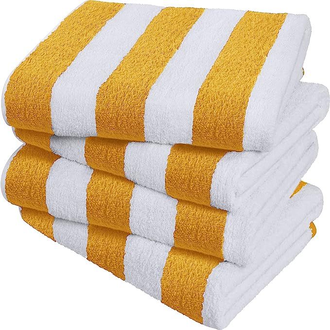 Utopia Towels Cabana Stripe Beach Towels, Yellow, (30 x 60 Inches) - 100% Ring Spun Cotton Large ... | Amazon (US)