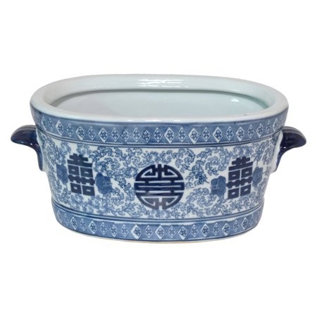 Three Hands Blue and White Decorative Ceramic Planter | Walmart (US)