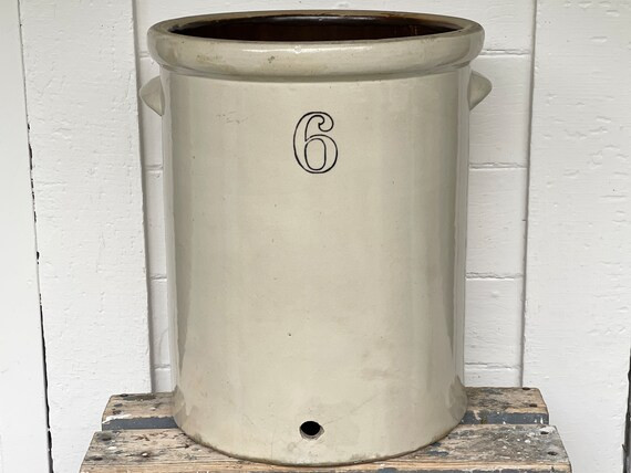 antique crock ~ rare 6 gallon crock with handles ~ large stoneware crock ~ primitive antique ~ la... | Etsy (US)