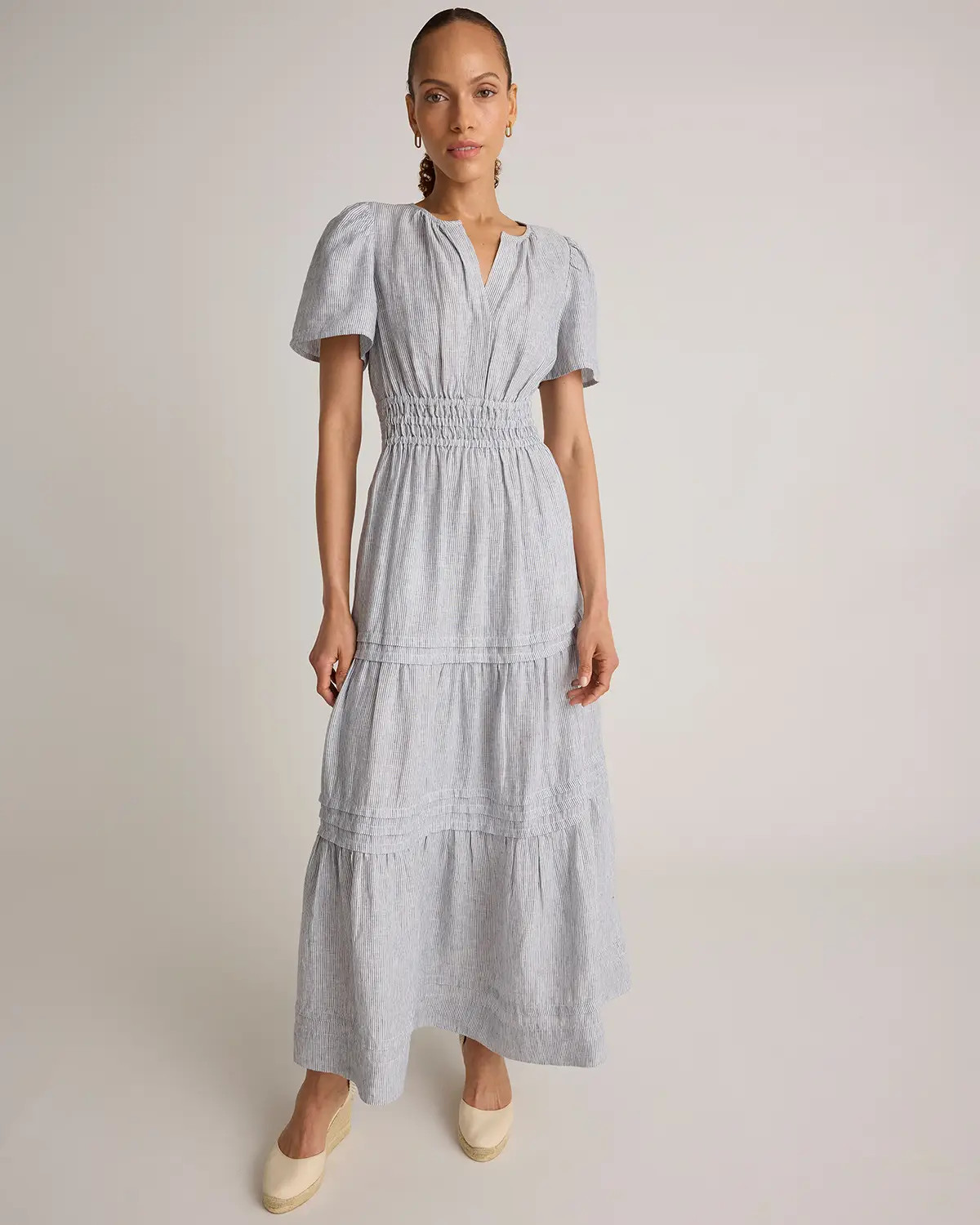 100% European Linen Tiered Maxi Dress | Quince