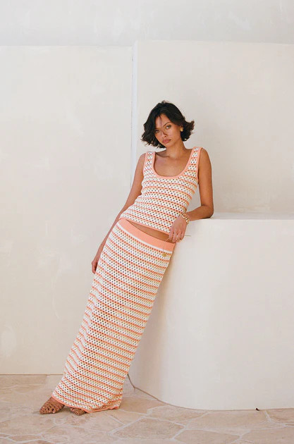 Erin Knit Skirt - Orange | SABO SKIRT (Global)