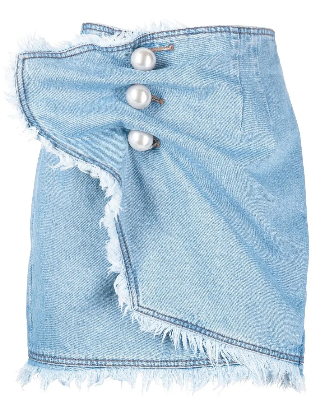 Kimhekim gathered-detail Denim Mini Skirt - Farfetch | Farfetch Global