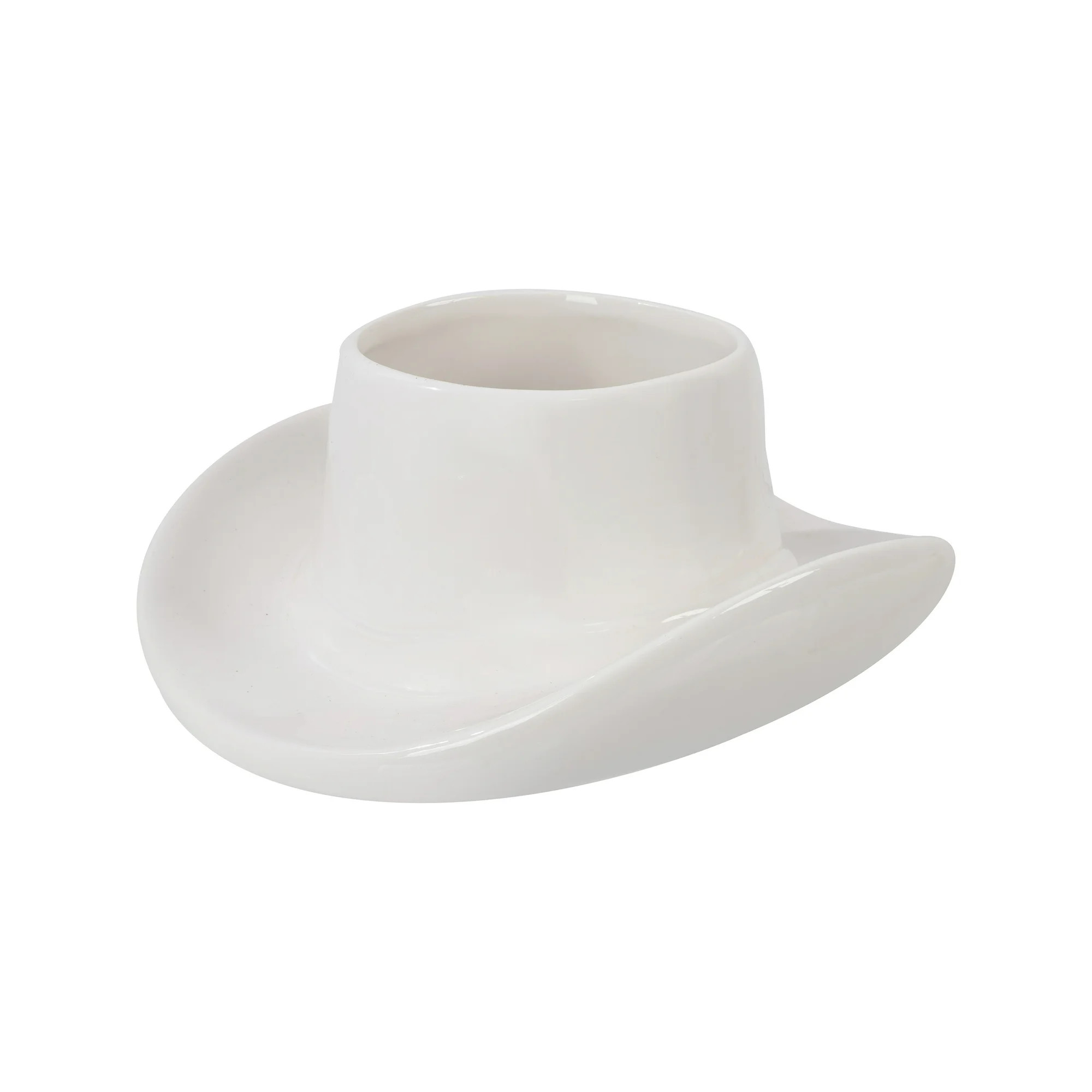 Mainstays 9.3" x 10.2" x 4.3" Round White Ceramic Cowboy Hat Planter | Walmart (US)
