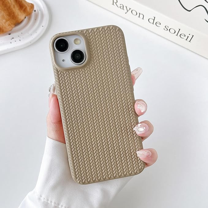 FABSPARK Case for iPhone 13/14,Cute 3D Laid Braid Woven Pattern Desgin Solid Color Girls Case,Sof... | Amazon (US)