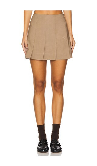 Drapey Melange Mini Skirt in Tiger's Eye | Revolve Clothing (Global)
