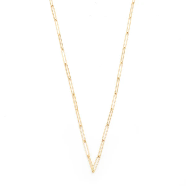 Paperclip 32" chain in 18k Gold. | Heritage Jewelry NY