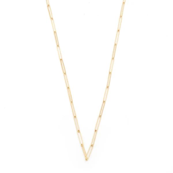 Paperclip 32" chain in 18k Gold. | Heritage Jewelry NY