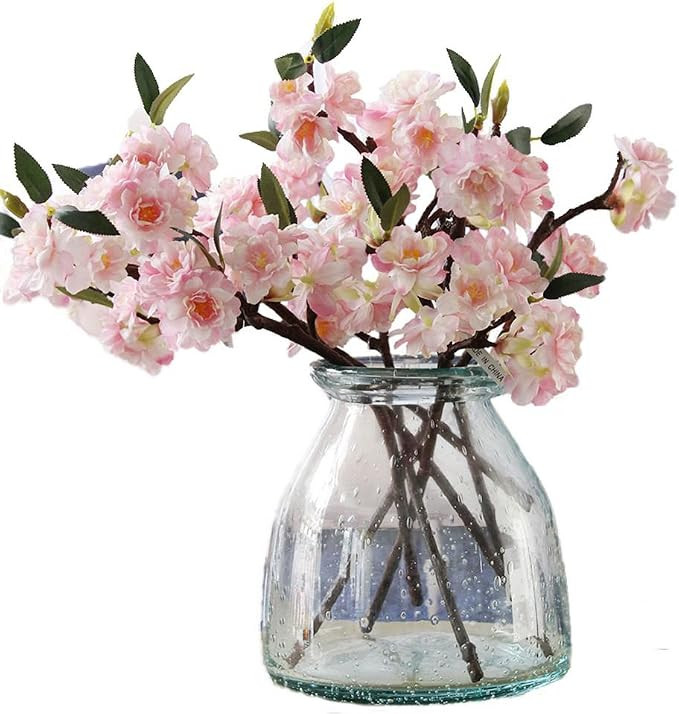 JAROWN Artificial Cherry Blossom Branches Flowers Light Pink 5pcs 17.3 Inches | Amazon (US)