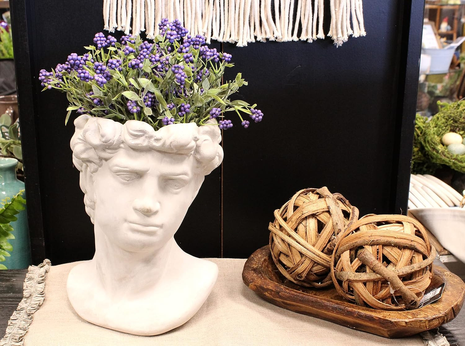 Lucky Winner Greek Statue Head Cement Planter - Unique Sculpture Plant Pot for Indoor Outdoor Hom... | Amazon (US)