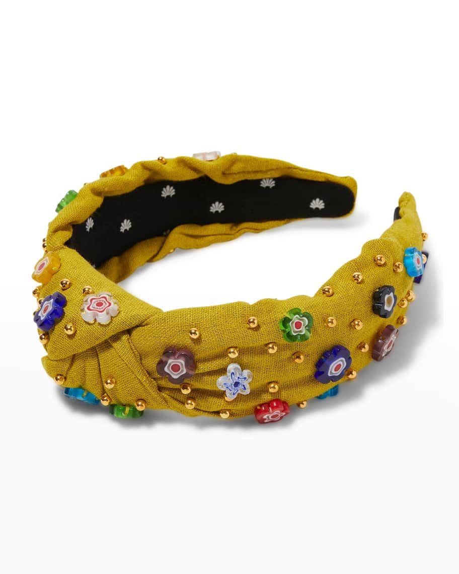 Lele Sadoughi Margherita Studded Flower Headband | Neiman Marcus