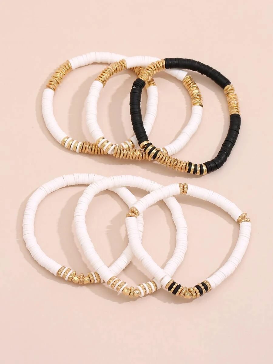 6pcs Bead Decor Bracelet | SHEIN