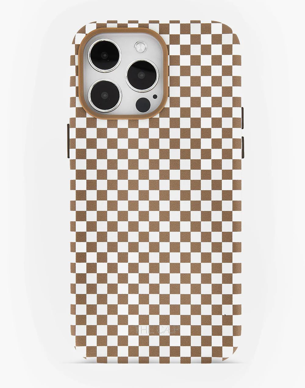 Tan Checkered Phone Case - MagSafe | THE CAEP