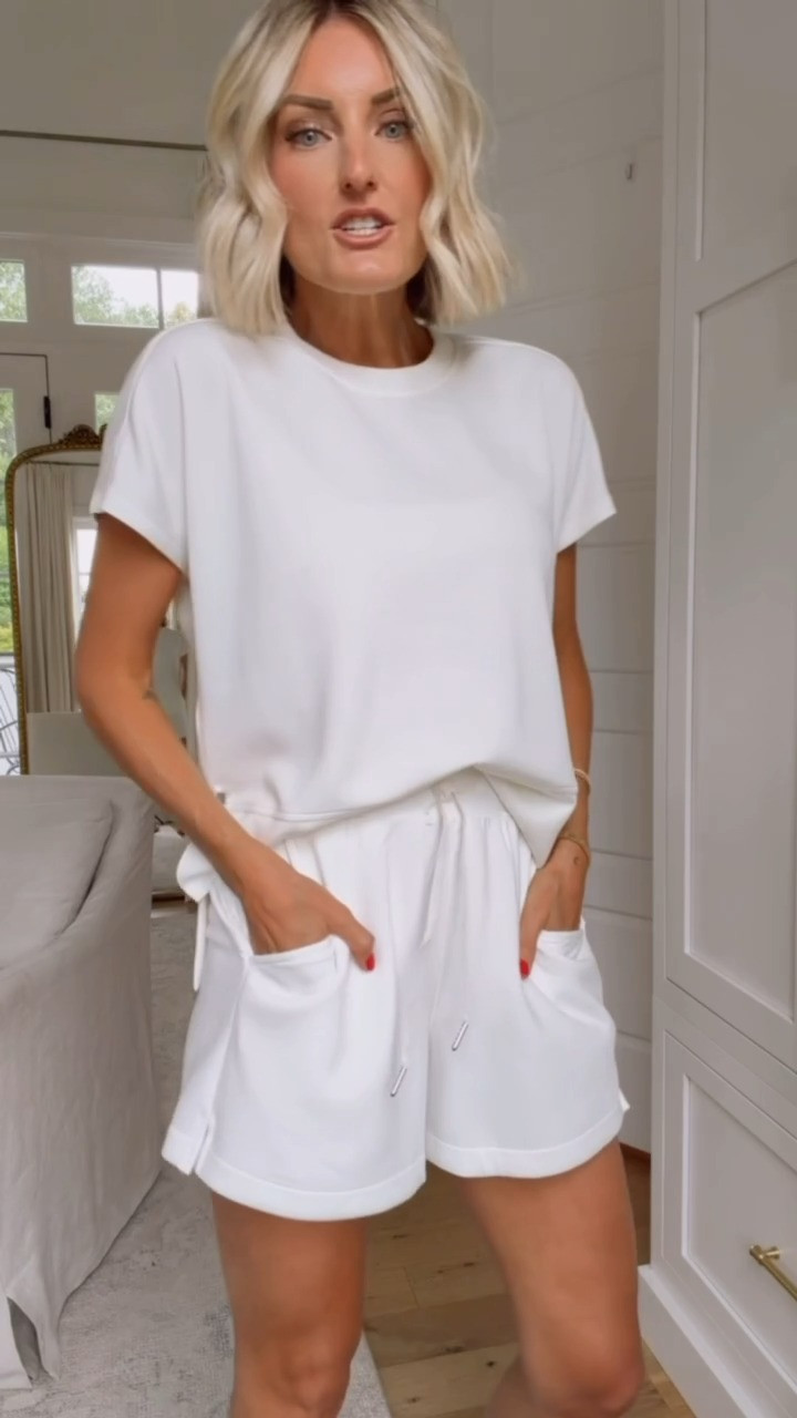 Love this matching set for the summer! This would even be a great top to wear with denim shorts or jeans! Wearing S! 

 Loverly Grey, Spanx, matching set, loungewear, elevated basics, closet staples, travel outfit, summer outfit

 

 #LTKSeasonal