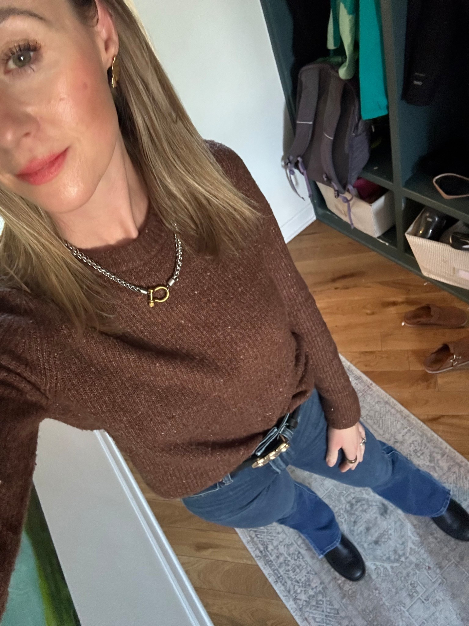 Church outfit. The comfiest and most flattering denim! Flare with a side slit 👌🏼 this is such a classic sweater. Linked the new version of it (great deal!!)

#LTKmomlife #LTKSeasonal #LTKdayinmylife