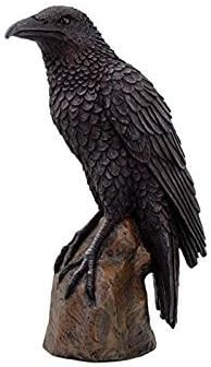 Black Raven Bird on Stump Statue Cold Cast Resin Figurine | Amazon (US)