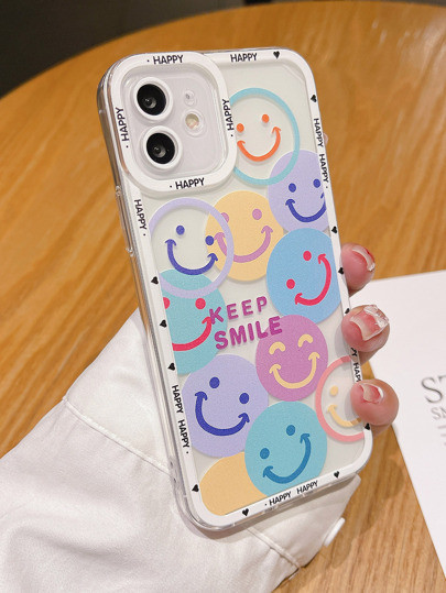 Cartoon Face Clear Phone Case | SHEIN