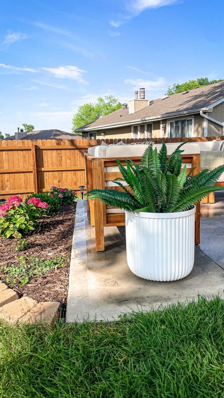 Outdoor. Home. Spring refresh. This planter  and Fern from Walmart are the perfect size for a patio or porch accent.

#LTKhome #LTKfamily #LTKfindsunder50