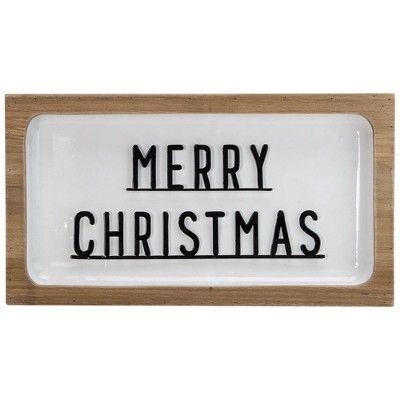 Northlight 13" White and Brown "Merry Christmas" 3D Wooden Wall Christmas Decor | Target