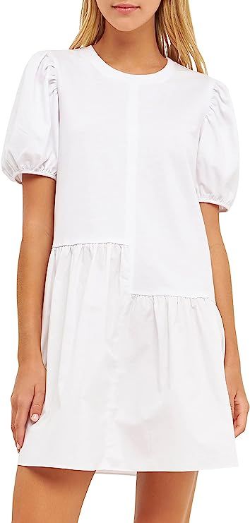 English Factory Women's Knit Woven Mixed Dress | Amazon (US)