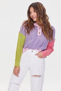 Colorblock Pointelle Knit Sweater | Forever 21 (US)