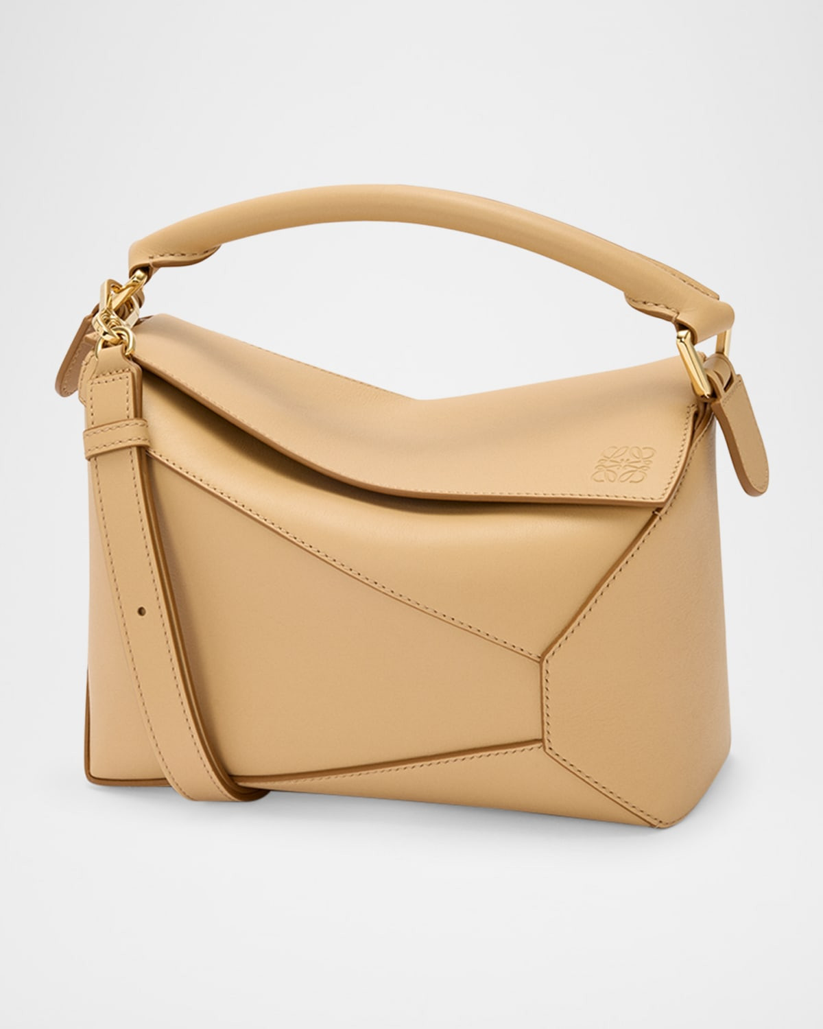 Puzzle Edge Small Shoulder Bag in Calfskin Leather | Neiman Marcus