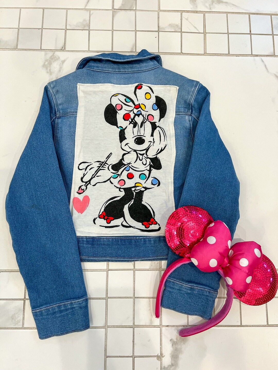 Kids Minnie Mouse Denim Jacket, Disney Denim Jacket, Disney Jacket, Minnie Mouse Jacket, Denim Ja... | Etsy (US)