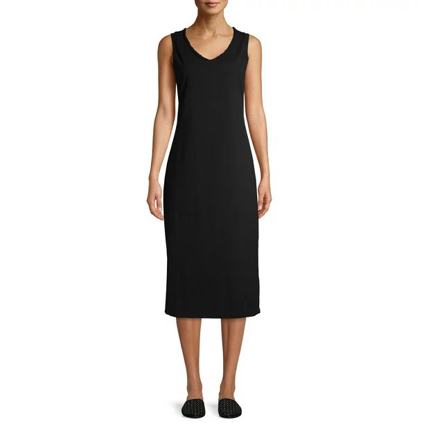Time and Tru Women’s Sleeveless Knit Midi Dress | Walmart (US)
