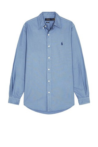 Polo Ralph Lauren Long Sleeve Garment Dyed Oxford Sport Shirt in Bastille Blue from Revolve.com | Revolve Clothing (Global)