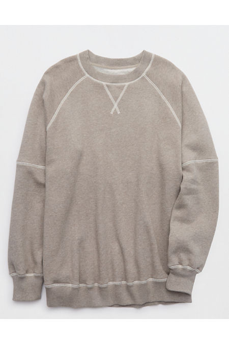 Aerie Go-To Boyfriend Sweatshirt Women's Heathered Taupe XXS | Aerie