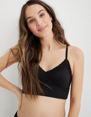 Aerie Sunnie Lace Padded Triangle Bralette | American Eagle Outfitters (US & CA)