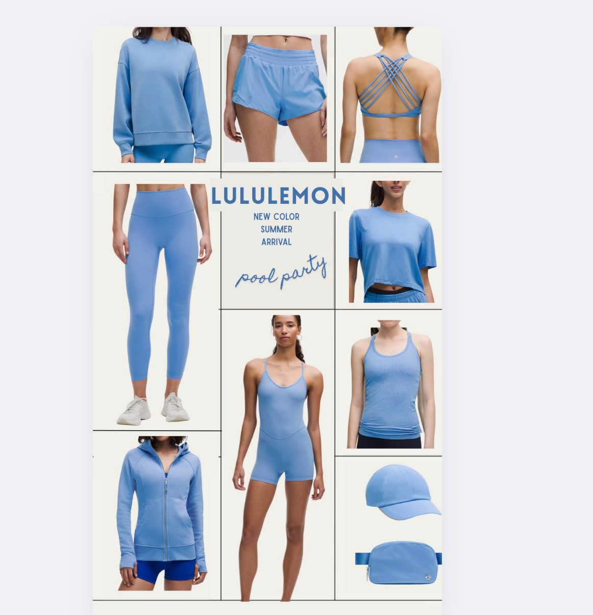 New summer color drop!!! Shop lululemon best sellers in their new color, Pool Party! 🆕💜💦  

 

#LTKSummerEdit #LTKActive #LTKStyleTip