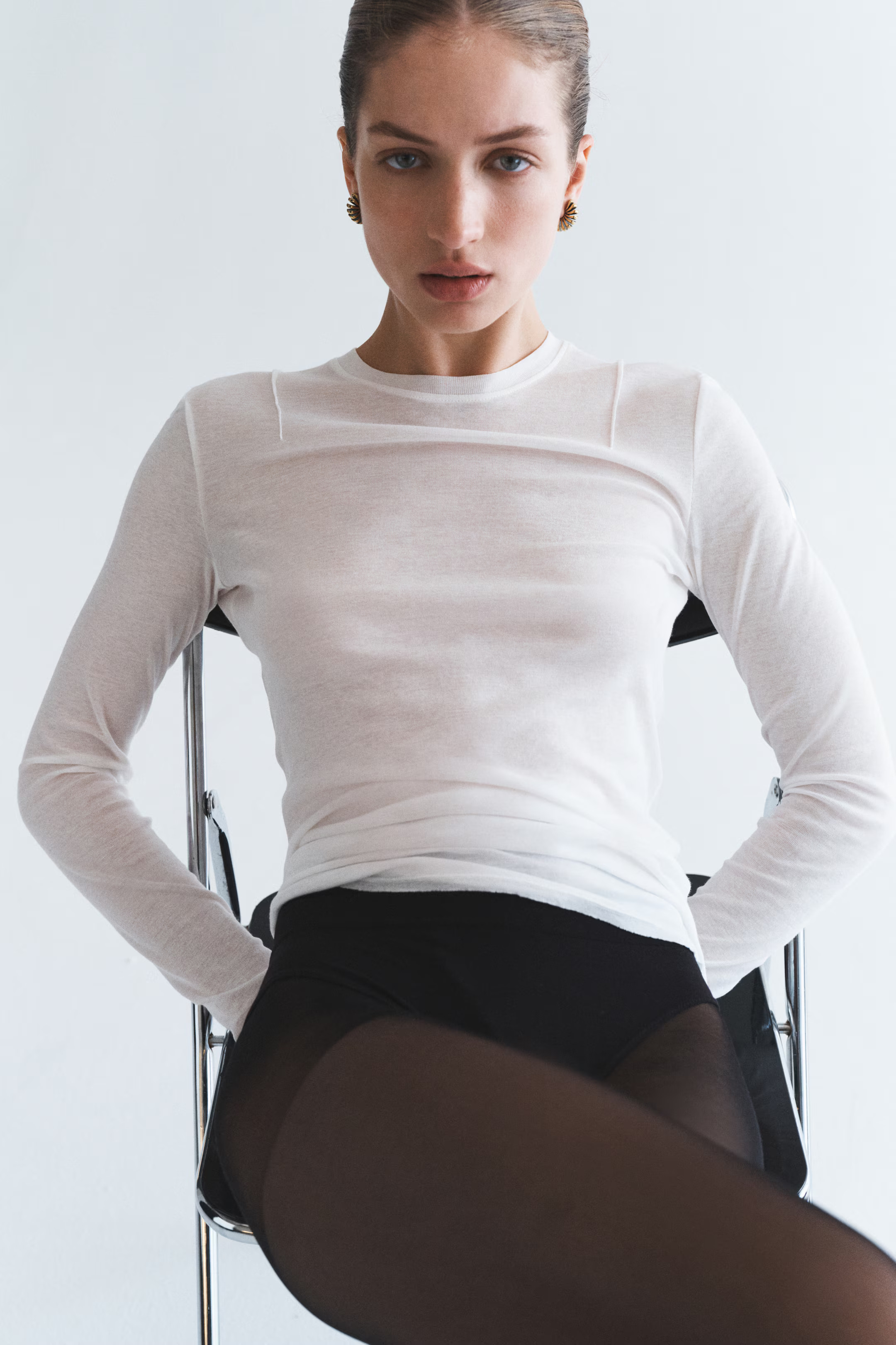 Pima cotton top - White - Ladies | H&M GB | H&M (UK, MY, IN, SG, PH, TW, HK)