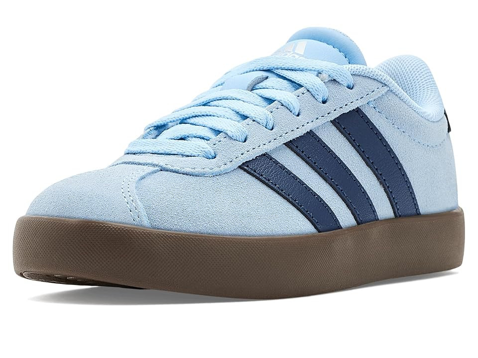 adidas Kids VL Court 3.0 Shoes (Little Kid/Big Kid) Kids Shoes Clear Sky/Night Indigo/Gum: 13.5 Little Kid M, Textile | Zappos