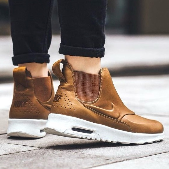 Nike Air Max Women’s Thea Mid Leather Chelsea Brown Boots New | Poshmark