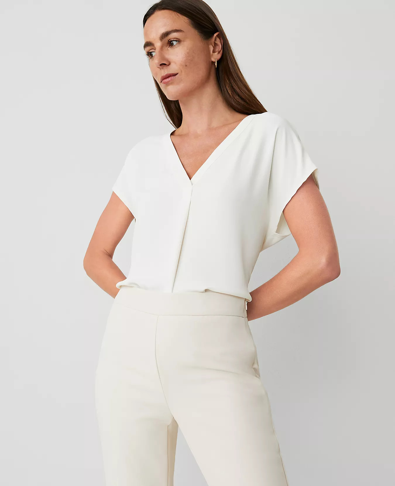 Mixed Media Pleat Front Top | Ann Taylor (US)