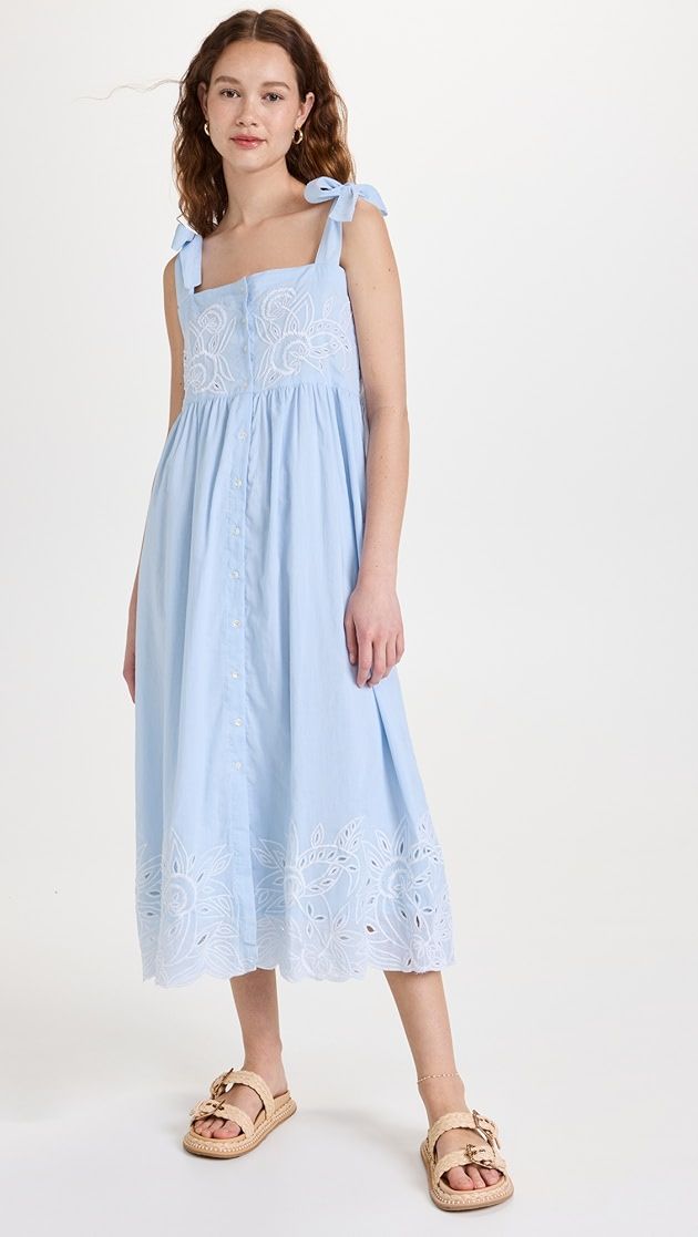 Juliet Dunn Floral Print Tie Shoulder Dress | SHOPBOP | Shopbop