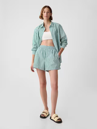 Organic Cotton Striped Poplin Shorts | Gap (US)