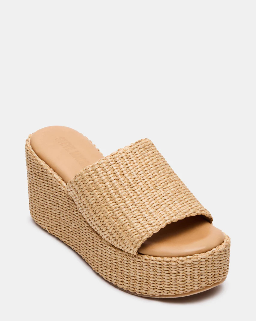 JETTY Raffia Platform Wedge Women's Sandal | Steve Madden (US)