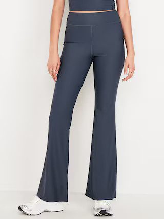 Extra High-Waisted PowerSoft Rib Flare Leggings | Old Navy (US)