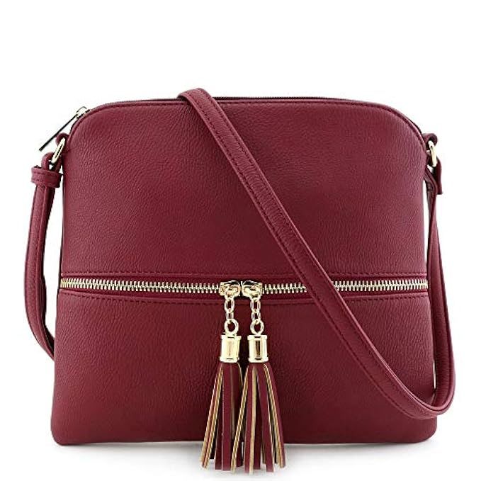 Lightweight Medium Crossbody Bag with Tassel | Amazon (US)