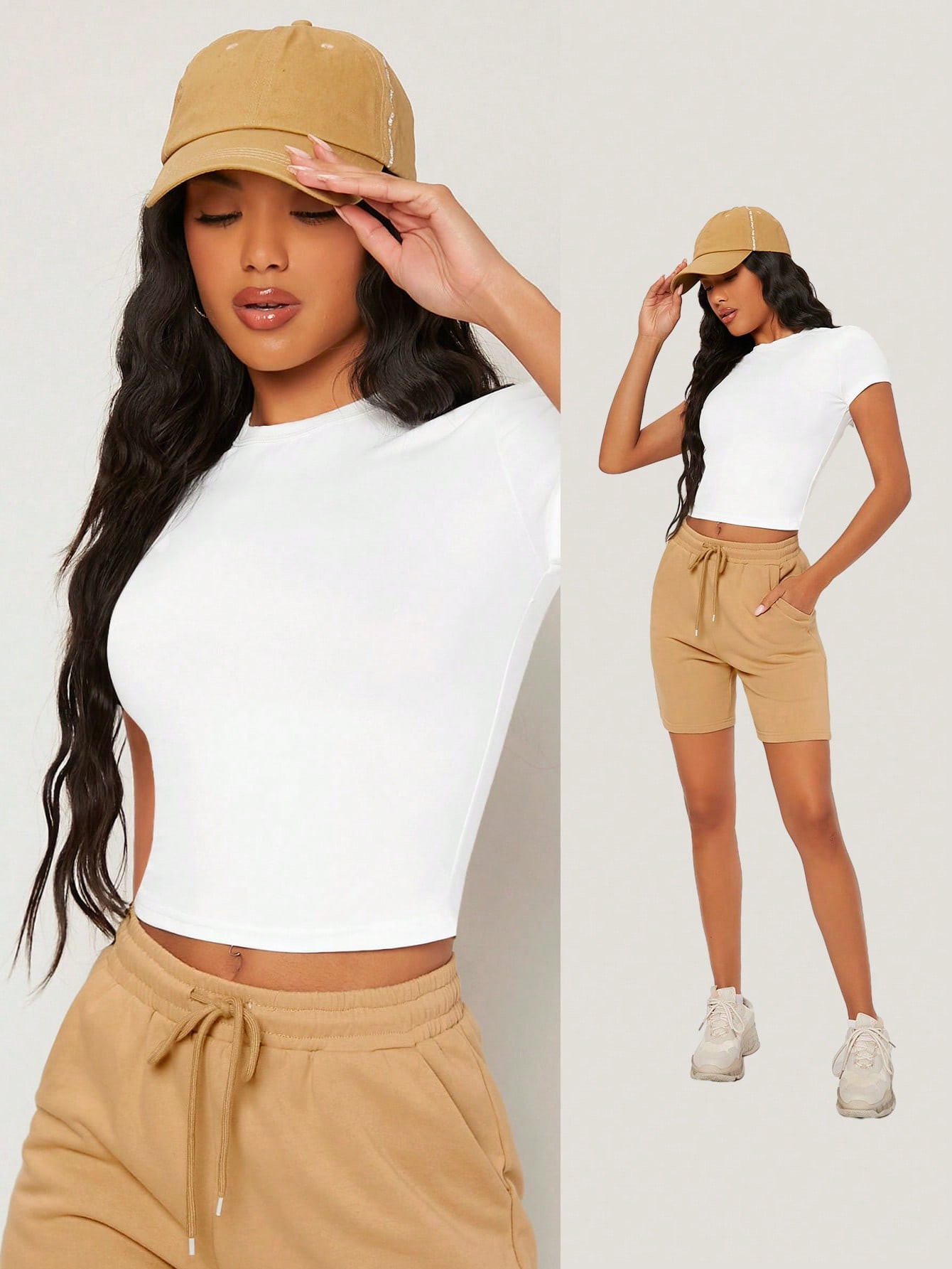 SHEIN BASICS Solid Form Fitted Tee | SHEIN