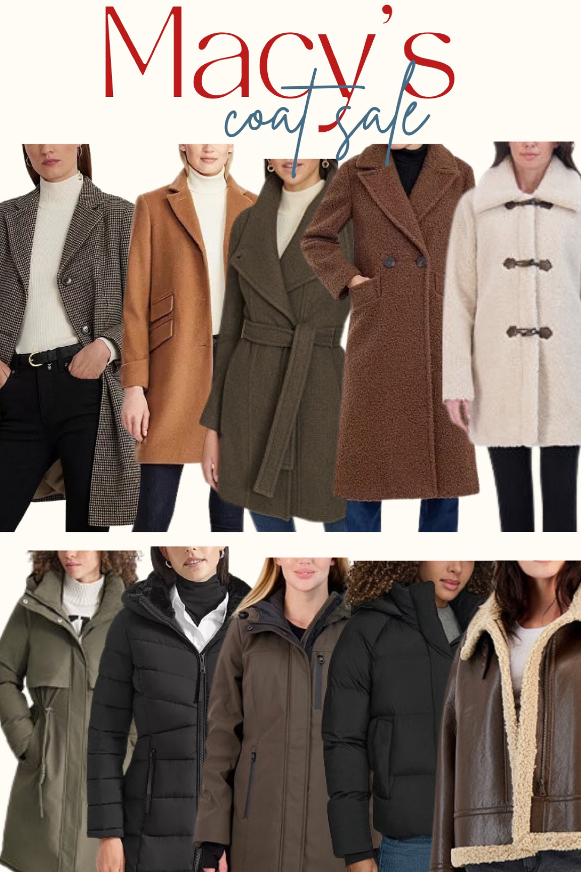 Macys coat sale 40-70 off. Ralph Lauren, calvin klein, bcbg. Puffer jackets, belted wrapped coat, teddy coat, shearling moto jacket, 

#LTKSeasonal #LTKSaleAlert #LTKFindsUnder100