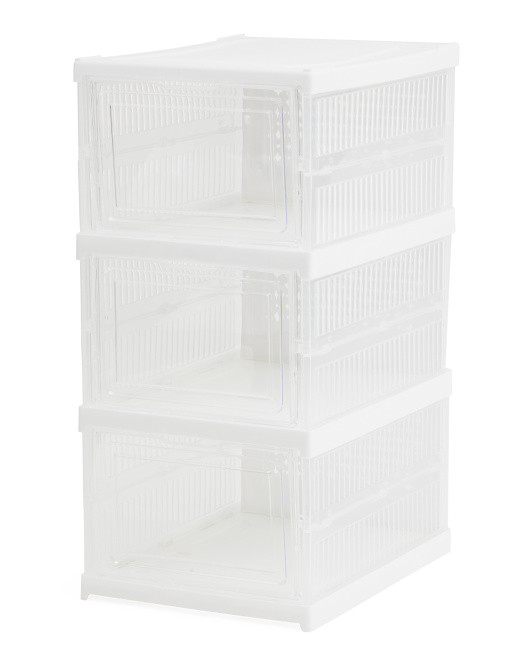 21in 3 Tier Collapsible Storage Boxes | TJ Maxx