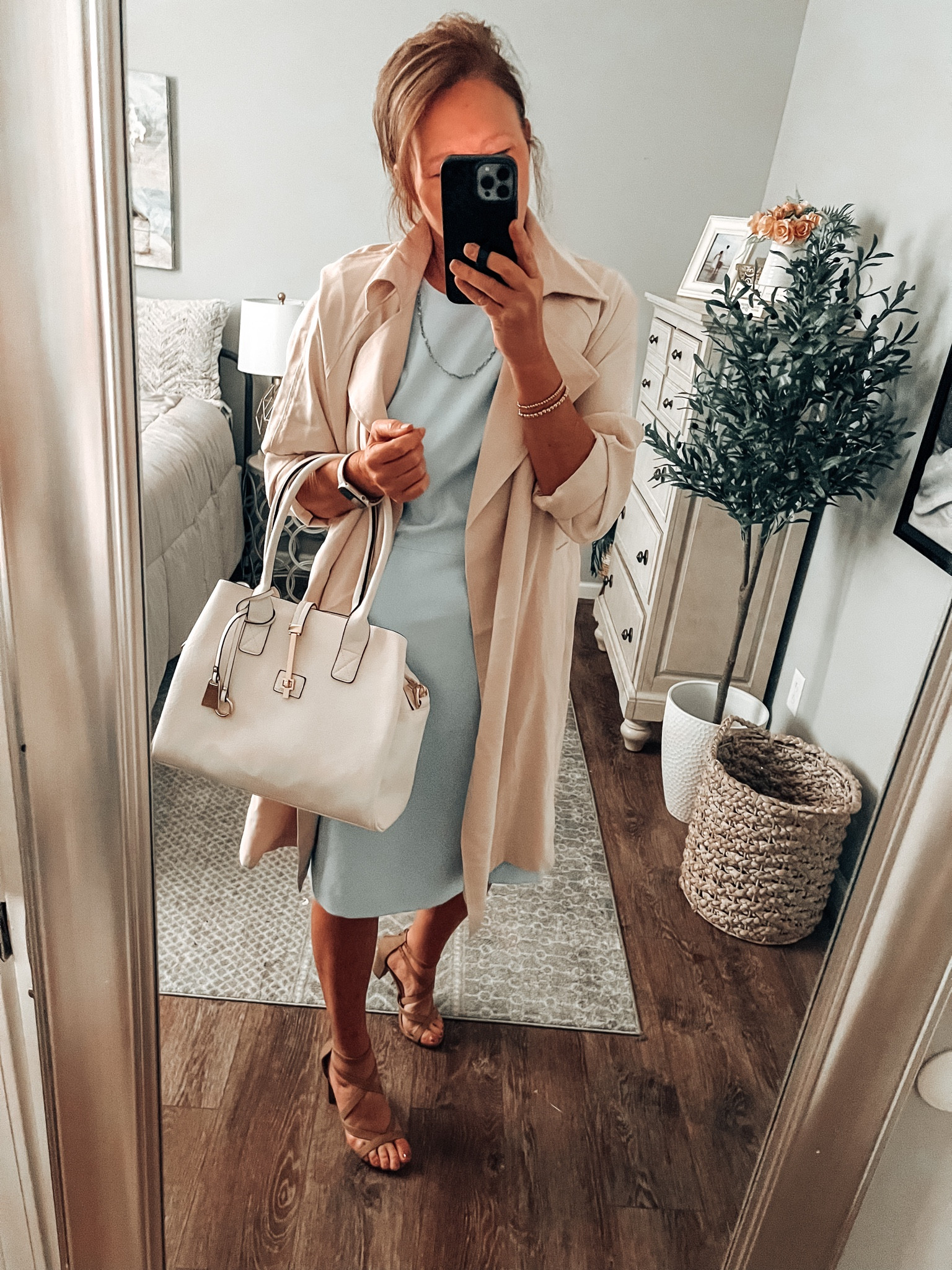 Sheath dress by The Limited comes in light blue and black, on sale for $26 was $89. Styled with Mellow World satchel, beige trench coat, and strappy heels from Amazon 

Work outfit, dress, fall outfit, workwear, sale, black dress, wedding guest dress, amazon new arrivals, amazon fashion, Amazon trends, heels, handbags 

#LTKsalealert #LTKstyletip #LTKworkwear