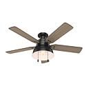 Hunter 52"" Mill Valley Matte Black Low-Profile Ceiling Fan with Chain | HSN