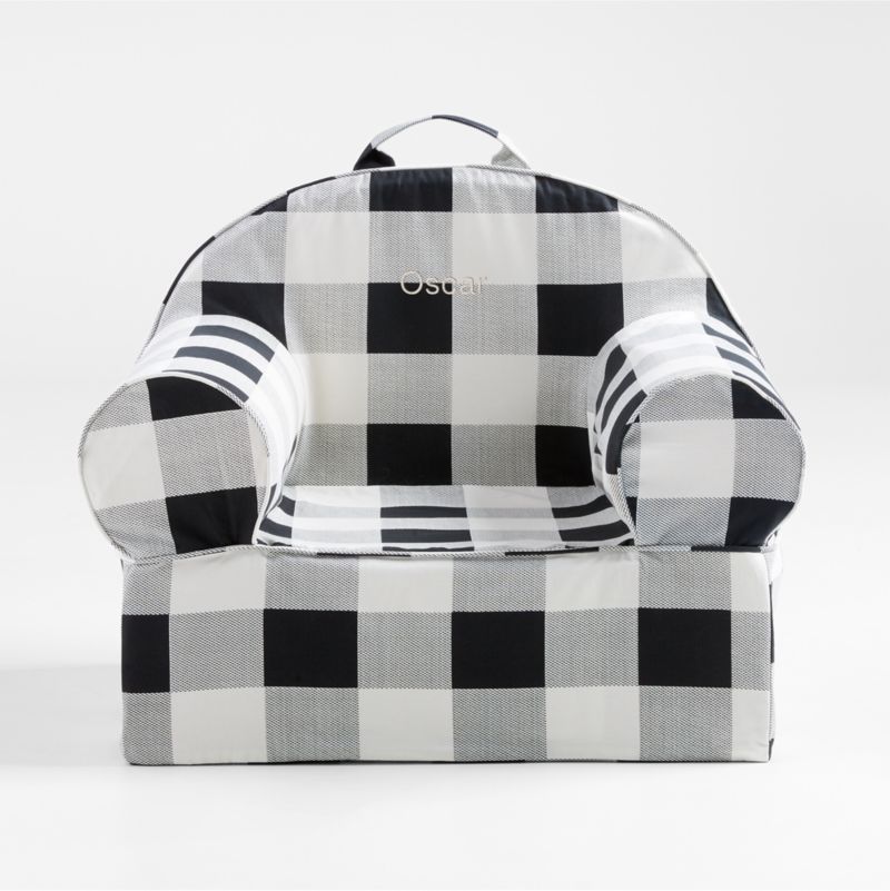 Large Buffalo Check Personalized Kids Lounge Nod Chair + Reviews | Crate & Kids | Crate & Barrel